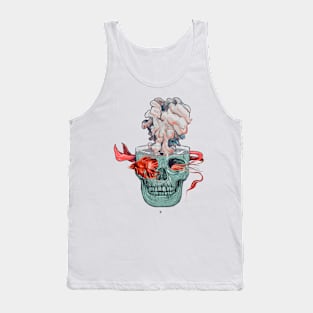 Red Fish and Smokey Skull Tank Top